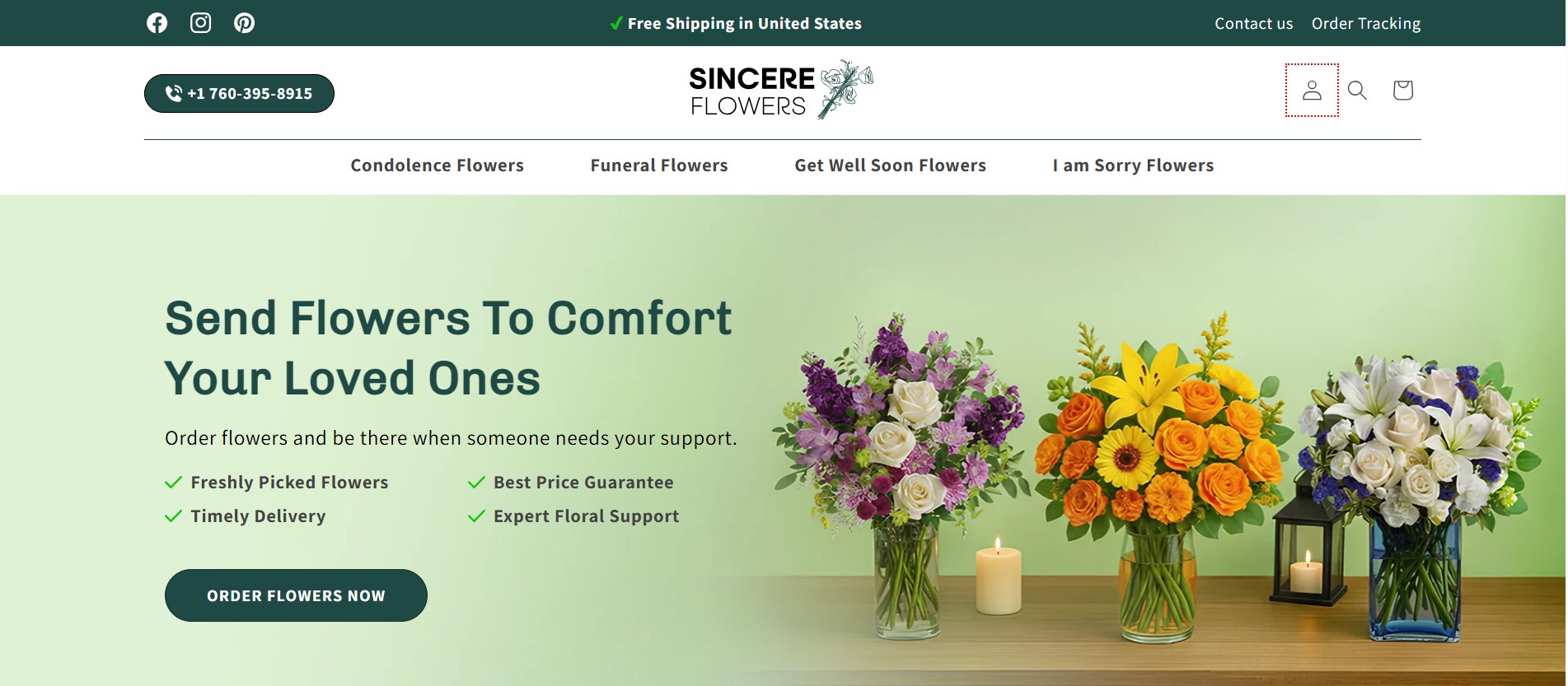 Funeral FLowers @Sincere FlowersUSA